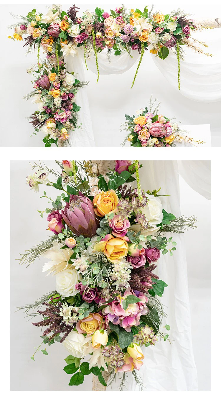 JAROWN Wedding Floral Wedding Arch Arrangement Artificial Flower Row Small Corner Flower Stage Background Home Party Welcome Area Decor (6)