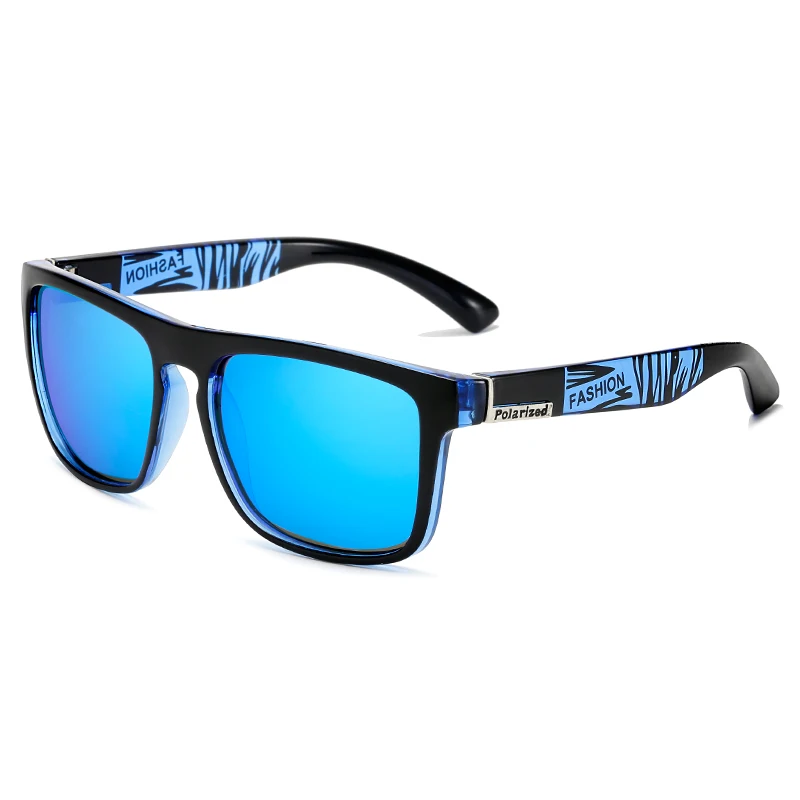 Солнцезащитные очки longkeader, мужские, женские, поляризационные, модные, квадратные, винтажные, солнцезащитные очки, спортивные, Ретро стиль, зеркальные, UV400, люксовый бренд, Gafas - Цвет линз: black blue blue