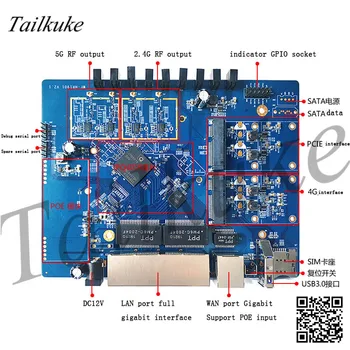 

Qualcomm IPQ4019 1300M Wave2 Dual-band Enterprise-class 4G Routing OpenWrt Tri-band Development Board