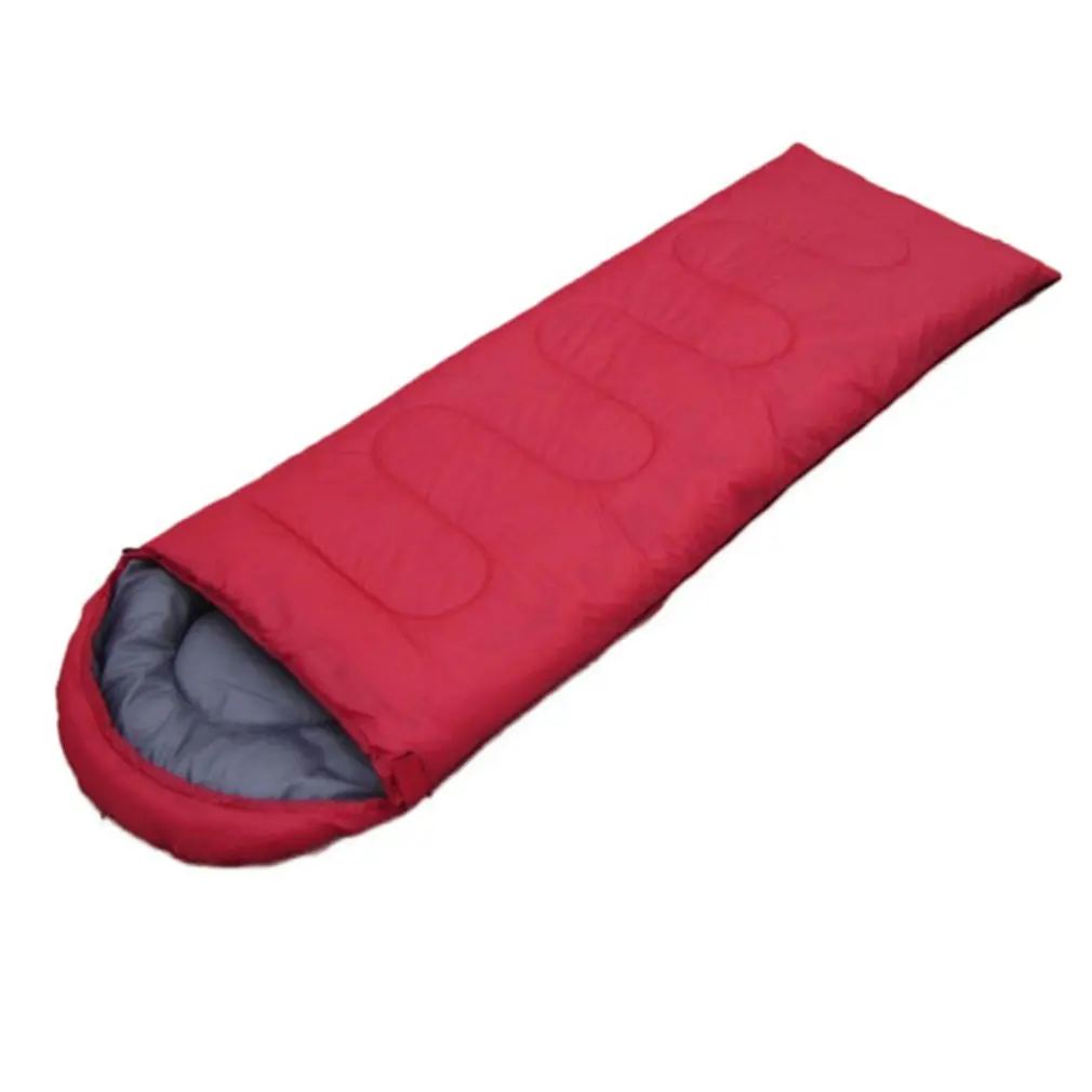 Конверт для отдыха на природе, спальный мешок для взрослых, портативный ультра-светильник, водонепроницаемый спальный мешок для путешествий и пеших прогулок с колпачком - Цвет: Красный