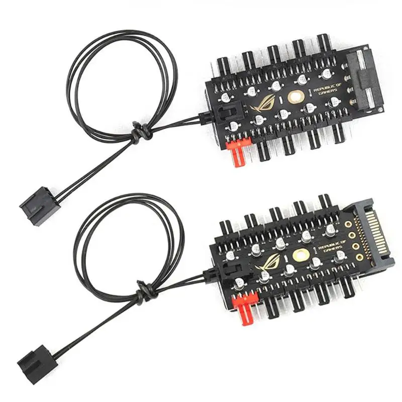 Материнская плата от 1 до 10 4 Pin PWM кулер вентилятор концентратор разветвитель расширение 12V SATA мощность/большой 4D порт питания ПК контроллер скорости адаптер| | | АлиЭкспресс