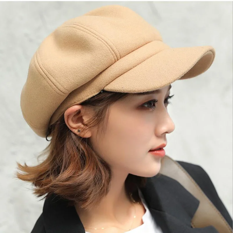 Newsboy Caps New Arrive Women Newsboy Gatsby Cap Octagonal Baker Peaked Beret Driving Hat Female Sunscreen Hats Painter Tour cap