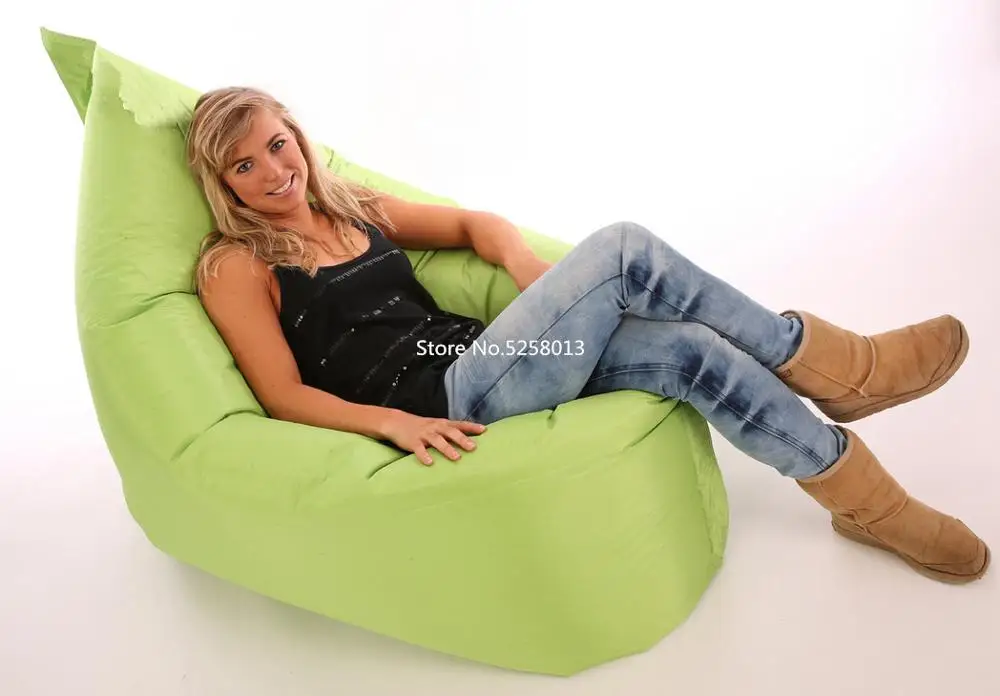 Fern Зеленый современный чехол для дивана домашнее кресло мешок стул, гигантский Размер 180 см длинный Versitle функция beanbags домашняя мебель