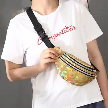 

Women Fanny Pack Holographic Belt Waist Bags Hologram Travel Shoulder Bag Party Hip Bum Packs Phone Pouch