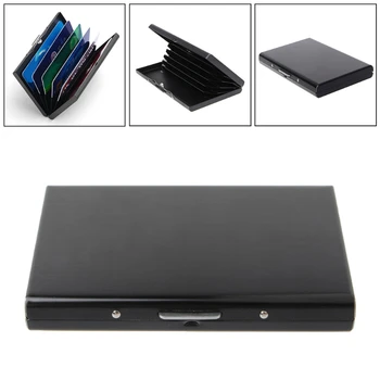 

Black Stainless Steel Keeper Business Name Credit ID Card Pocket Case Box Holder WXTA