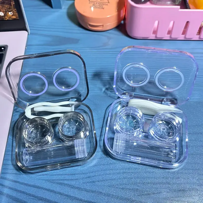 Contact Lenses Case Plastic Include Tweezers Suction Set Portable Contact Lens Box For Women Travel contact lenses tools