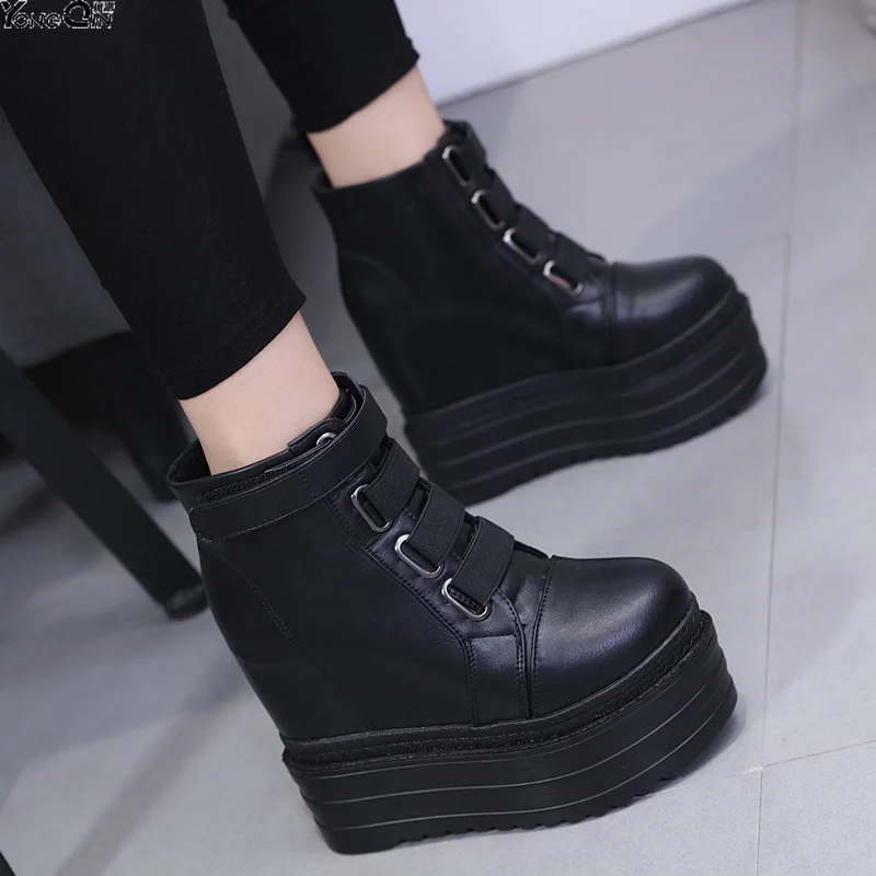 

New Arrival 12.5CM Wedge high heel women's boots Winter Women Ankle Boots Platform women shoes