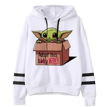 Новинка года; толстовки с капюшоном в стиле мандалориана с забавными героями мультфильмов для мужчин; Kawaii Baby; йода; Звездные войны; толстовка в стиле хип-хоп; уличная одежда; толстовка унисекс