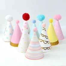 Happy 1st день рождения взрослых шапки в горошек DIY милые шапочки ручной работы Принцесса Корона душ украшения для малышей Подарки для мальчиков девочек