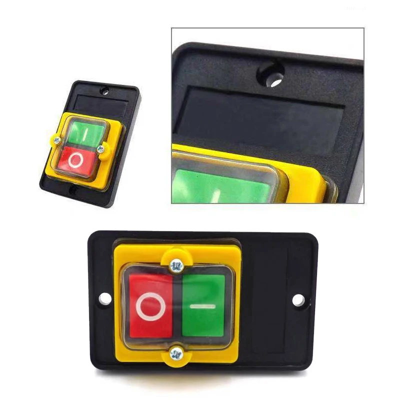 

1PC Waterproof Push Button Switch Power On/ Off Switch KAO-5M 10A 380V for Cutting Machine Bench drill Switch