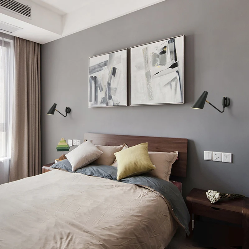 

Simple modern Foldable wall lights long swing arm Adjustable Aluminum sconces lamps Telescopic wall lights for bedroom