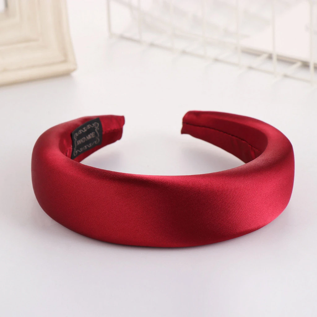 Hair Accessories Satin Headband For Women Solid Color Satin Boutique Hair Hoops Girls Non-slip Hairbands Headwear 903