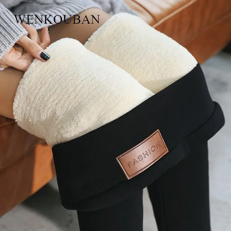 Skinny Pants Women Winter Fleece Elastic Slim Pants Female Black Trouser Ladies High Waist Leggings Pantalon Femme