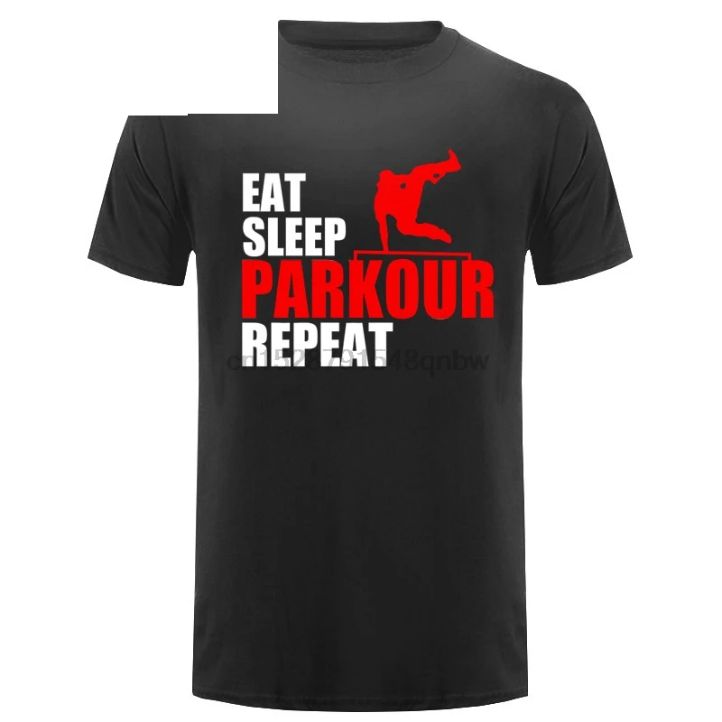 Men Summer Tee Shirt Boy Eat Sleep Parkour Repeat Tshirt Custom Cotton Family Clothes Tops |