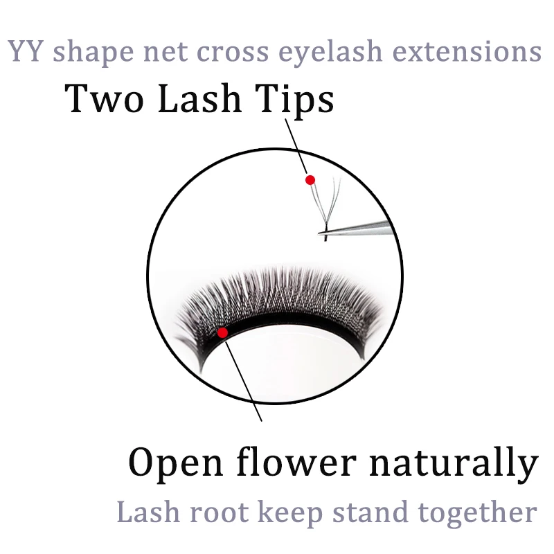 Yy lashes удлинение для профессионалов предварительно сделанные объемные веера y-образные ресницы два кончика ресниц сетчатые Скрещенные прививки отдельные ресницы