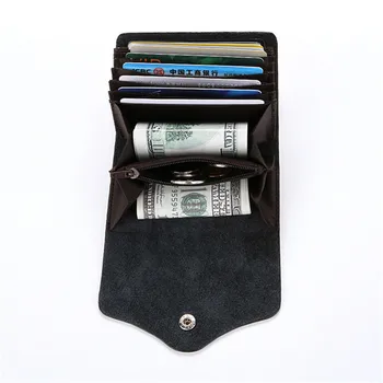 

BISI GORO Retro Cow Leather Money Clips Wallet Cardholder Dollar Money Holder Designer New Men Money Bag Purse 2020 Fermasoldi