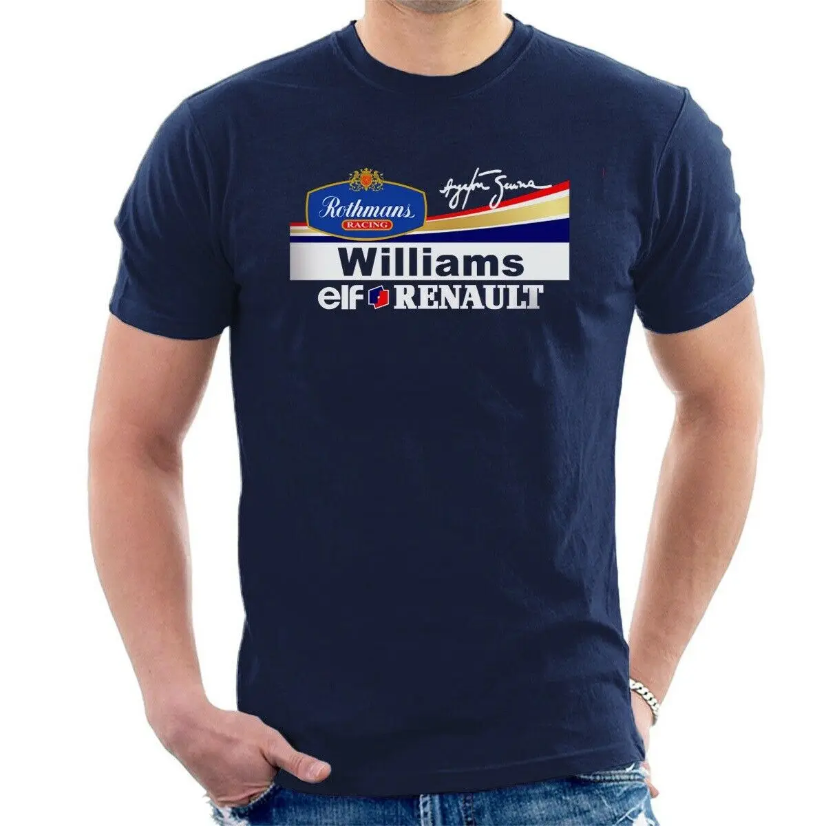 2019 Funny Ayrton Senna Williams Renault T-Shirt Inspired Classic Team Tee All Sizes Unisex Tees | Мужская одежда