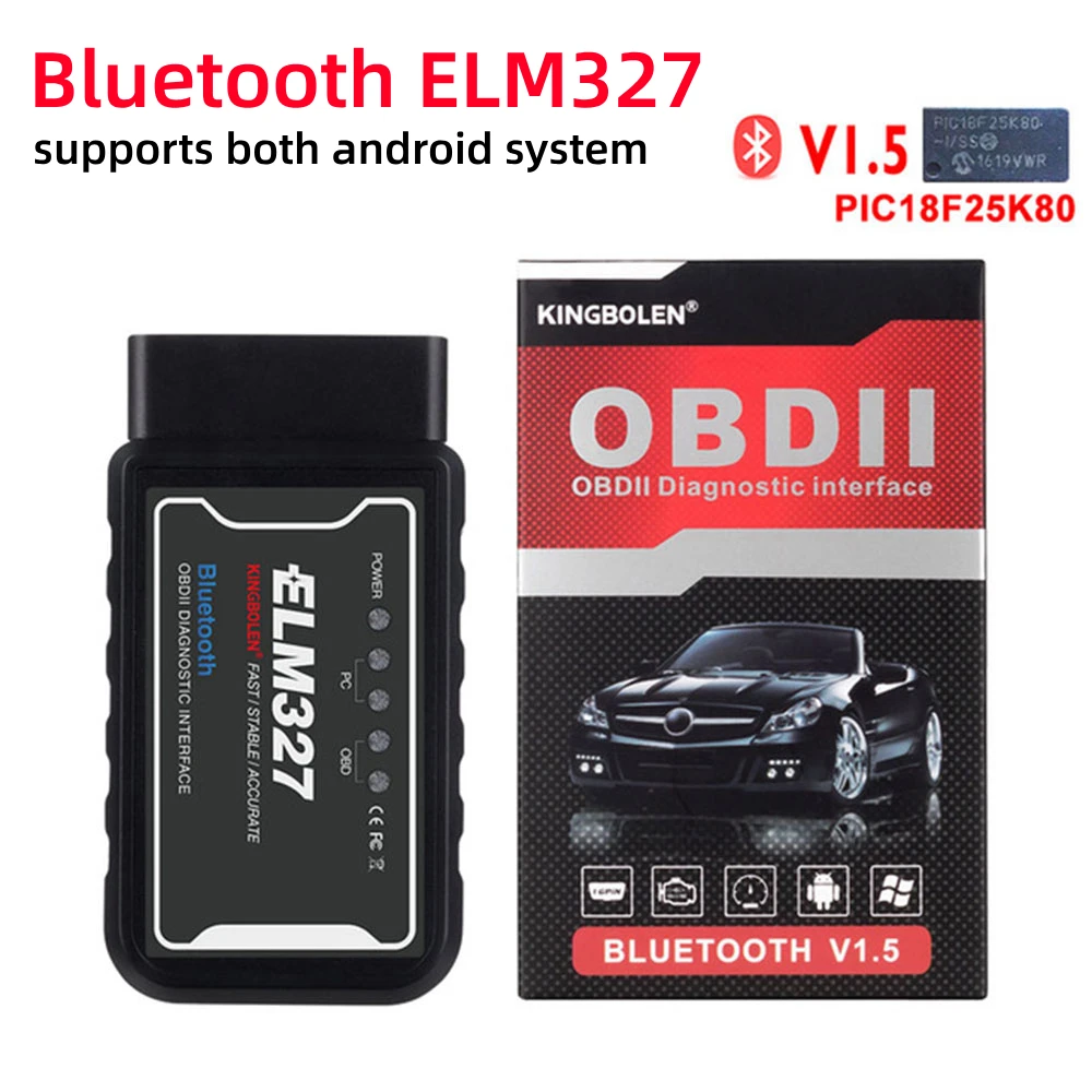 Bluetooth version Elm327 v1.5 OBD2 сканер автомобильный Wi-Fi Bluetooth диагностический инструмент для iPhone Android телефон OBD 2 II elm 327 V 1,5 автоматический сканер кода - Цвет: Bluetooth version