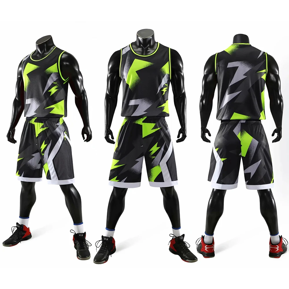 Men Basketball Jersey Sets Uniforms kits breathable Sports clothing Youth Training basketball jerseys shorts customized Basketball Jerseys