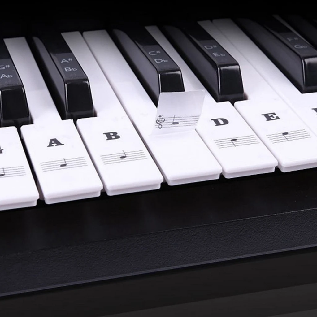  Piano Sticker Music Note Keyboard Sticker Decals for 49/54/61/88 Keys Piano Keyboard Instruments 24.5x14.3cm 
