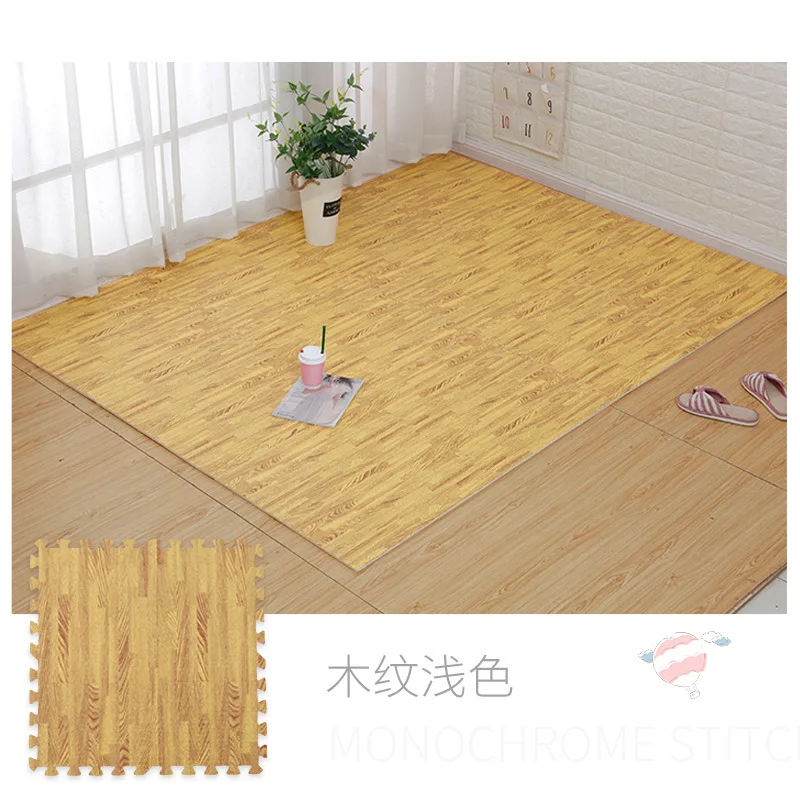 Wood Grain Interlocking Foam Play & Exercise Mat, 30x30cm