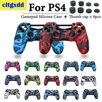 

Gamepad Silicone Case for Sony Dualshock 4 PS4 Controller Silicone Camo Case Protective Skin + Thumb Grip Caps for PlayStation 4