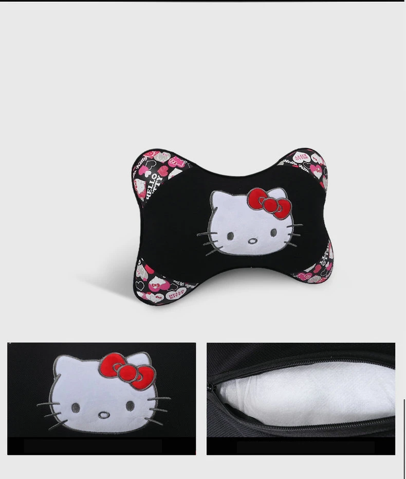 Gatinho para Volante de Carro Acessório para Carro em Formato de Desenho Almofada Animado Cobertura Lombar Cinto Volante Universal 8 Cheap Almofada para pescoço