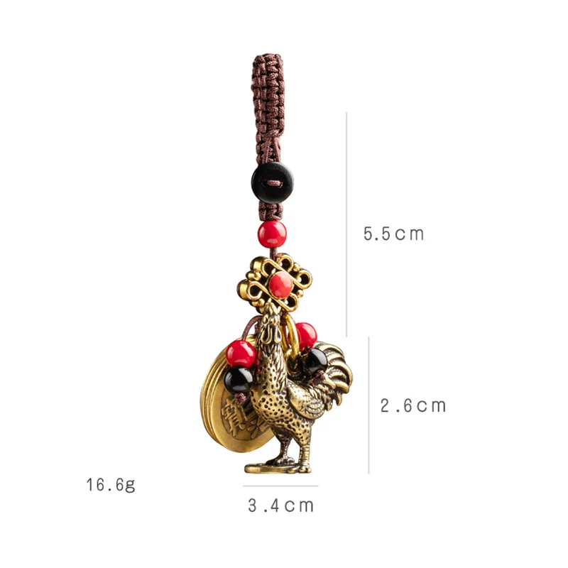 brass chicken keychain pendants (10)