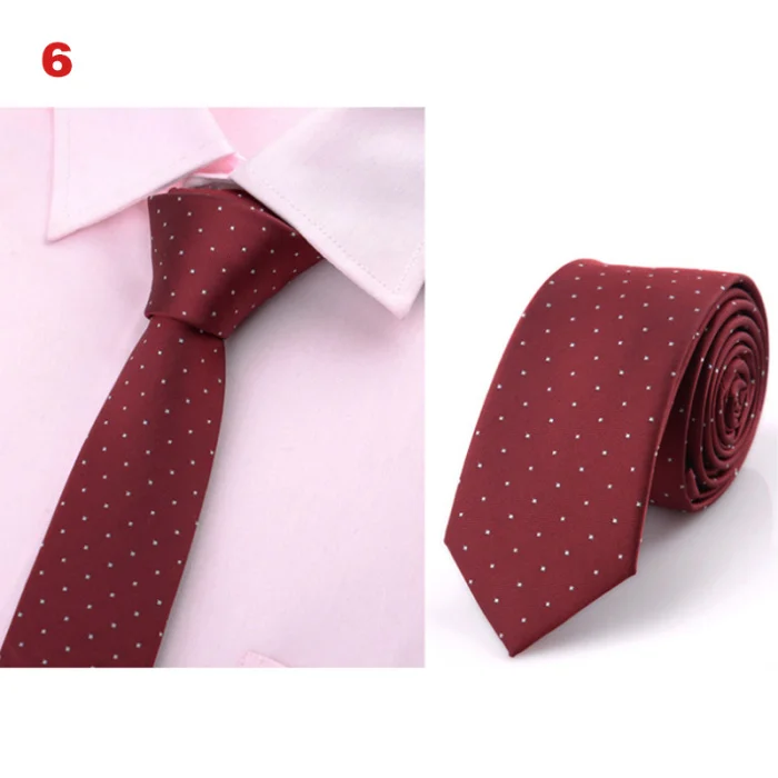 Men Classic 6cm Thin Neck Ties Printed Jacquard Woven Necktie Business Party Accessories-OPK