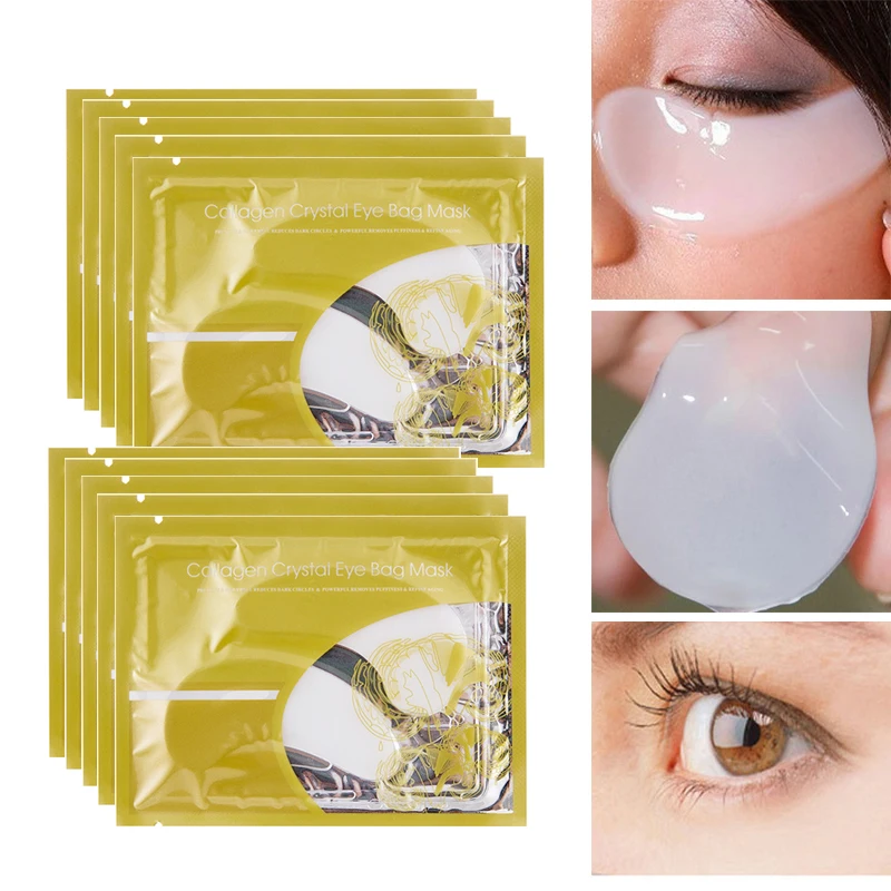 5/10/15 пакет глаз лечебная маска золотая с кристаллами коллагена, подушечки для глаз против избавляющий от темных кругов для ухода за кожей лица маска для увлажнаяющие маски