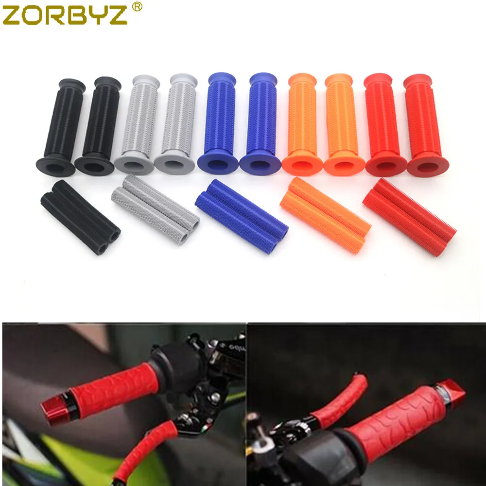 

ZORBYZ 4 Pcs/Set Motorcycle Bicycle 7/8'' 22mm Handlebar Grip + Brake Clutch Lever Rubber Cover