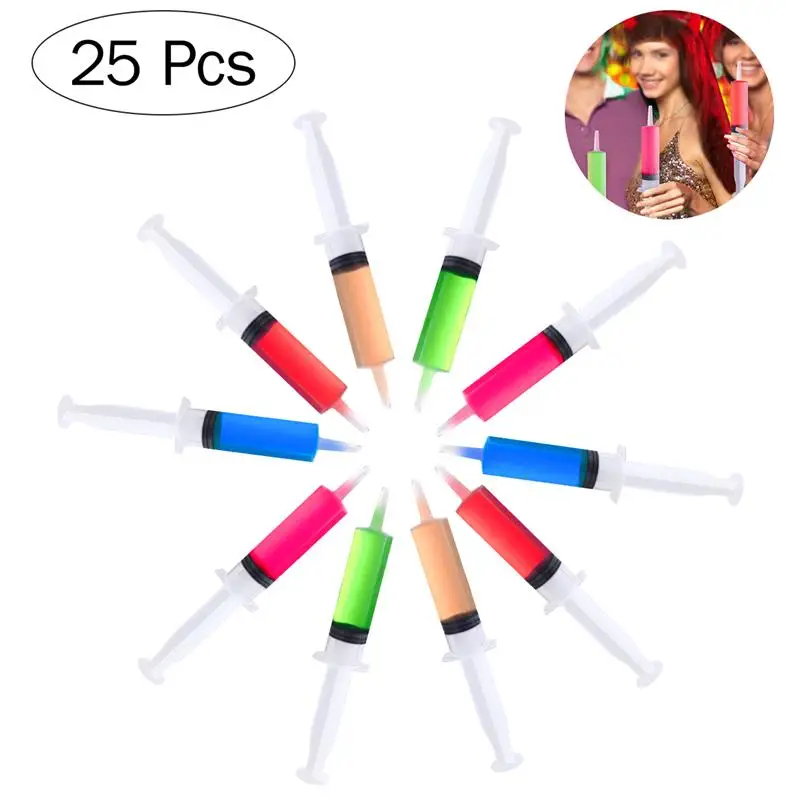 

25PCS Jello Shot Syringes With Caps Reusable Perfect For Halloween Tailgates And Bachelor Parties (60ml)