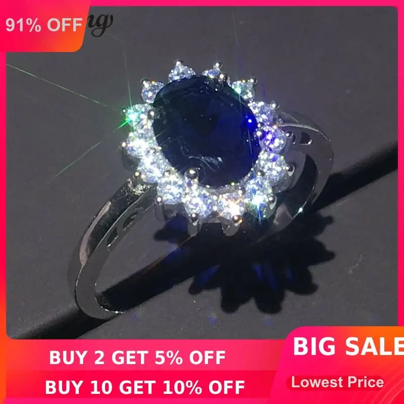 Choucong Fine Jewelry кольцо Диана 2ct AAAAA Циркон Настоящее 925 пробы серебро обручальное кольцо кольца для женщин Bijoux