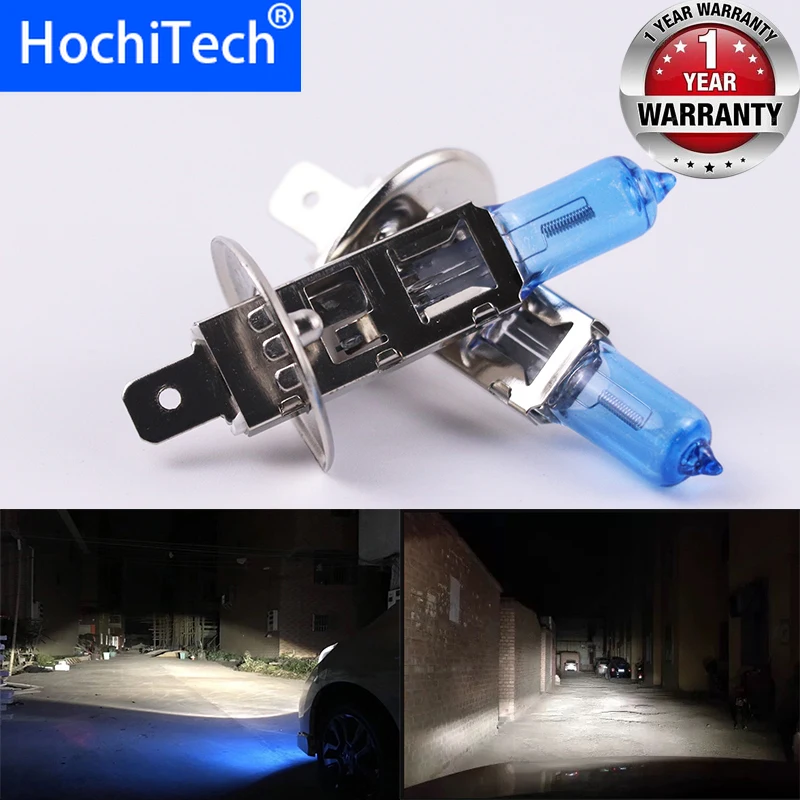 Автомобильные фары супер яркие галогенные лампы 1 шт. H1 12V 6000K прозрачные