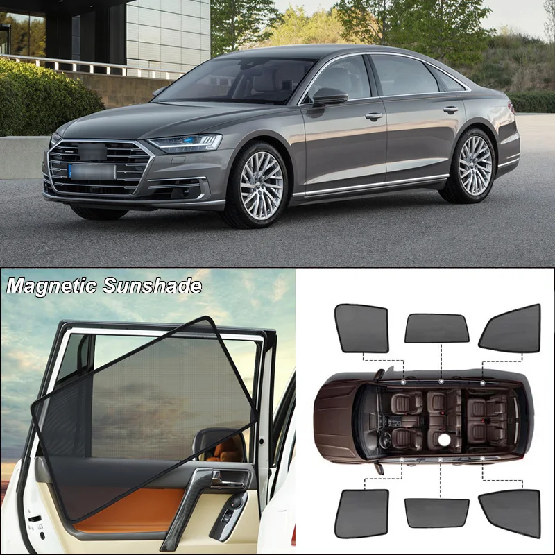 

Car Side Windows Magnetic Sun Shade UV Protection Ray Blocking Mesh Visor For Audi A8l 2010-2017