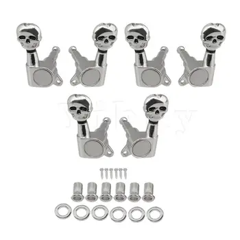

Yibuy 6PCS 4.29x3.67x1.89cm Skull Style Machine Head 3R3L Guitar Tuning Pegs