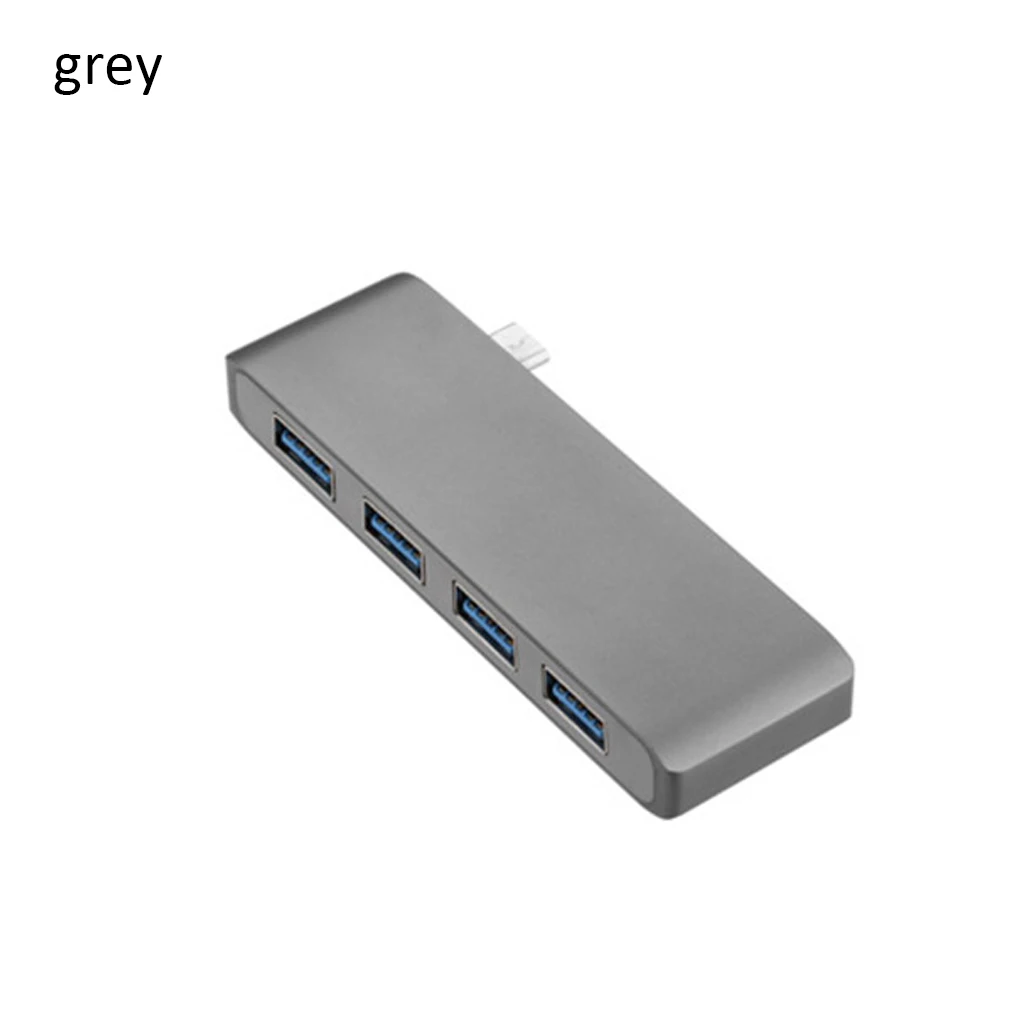 Серый USB концентратор типа C до 4 портов USB 3,0 5 Гбит/с ультра высокая скорость передачи для Macbook 12 дюймов Тип C концентратор - Цвет: Серый
