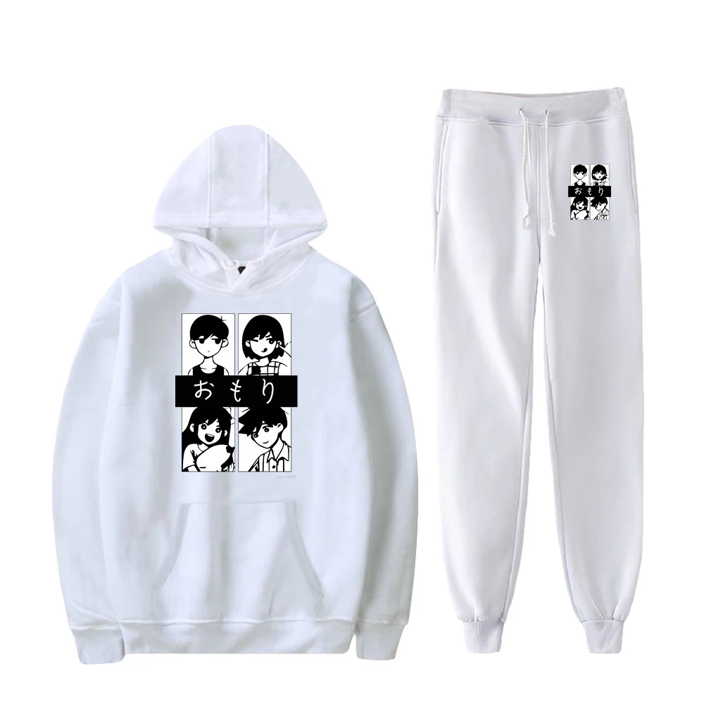 

Omori Print Fashion Fall Suit Hoodies Sportswear Hooded Sweatshirt + Ankle Banded Pant Two Piece Set Street clothes