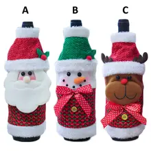 Рождественская бутылка вина Декор Санта Клаус Снеговик Медведь крышка бутылки шампанского крышка бутылки с шляпой на год Рождество ужин вечеринка