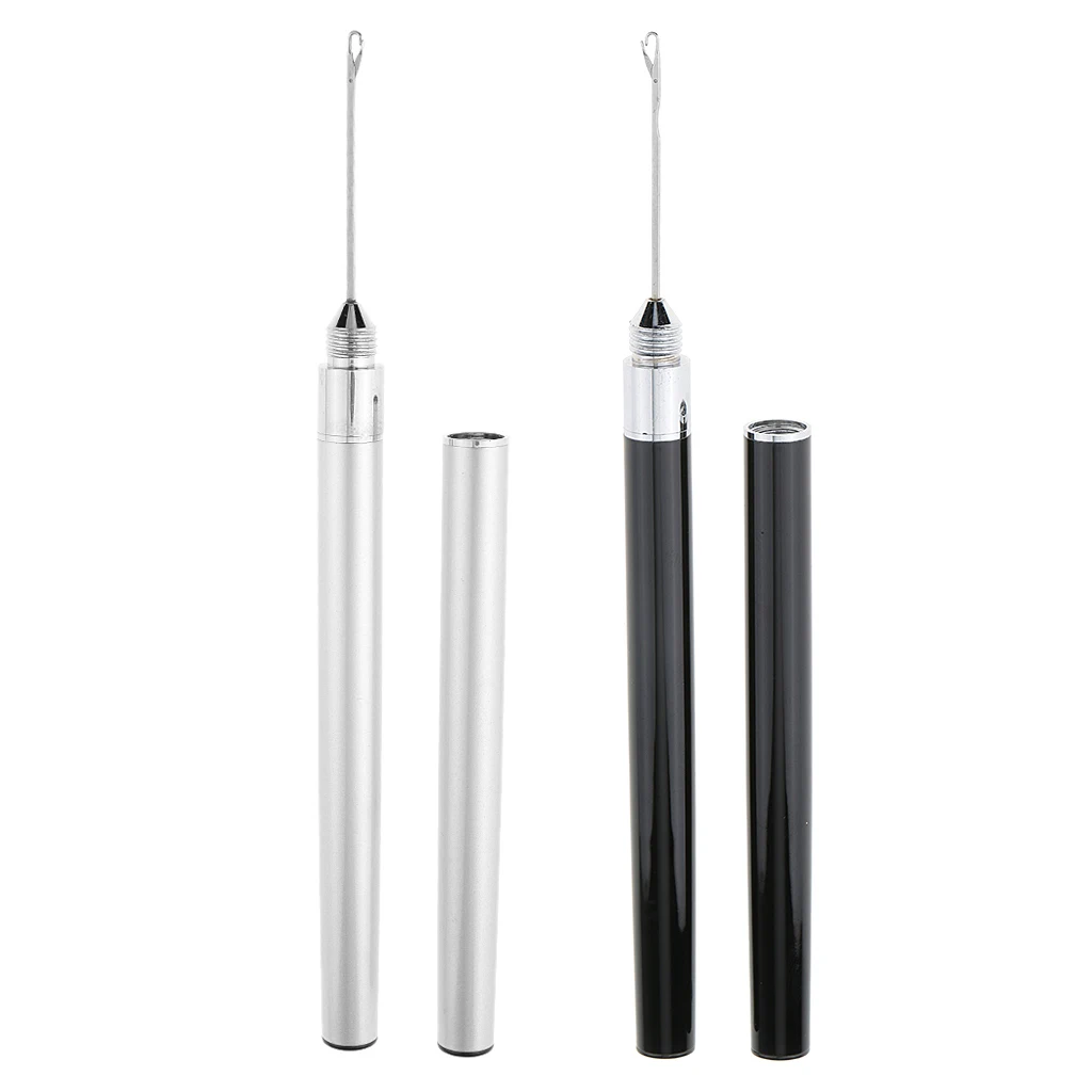 2in1 Beads Feather Pulling Loop Needles Hair Extension Crochet Hook Tools