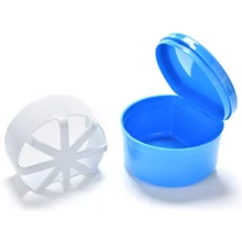 

Denture Bath Box Case Dental False Teeth Storage Box with Hanging Net Container Plastic Artificial Tooth Organizer Teeth Care
