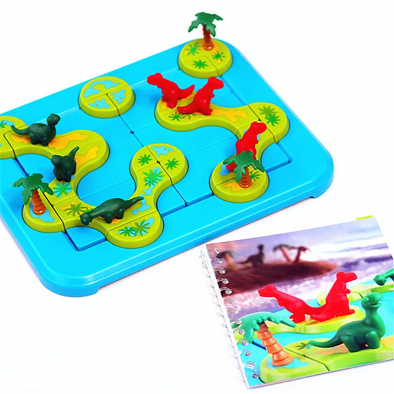 80 Challenges Improve Kids' Thinking Ability Dinosaur On The Island Smart Montessori Family Party Interactive Toys For Children