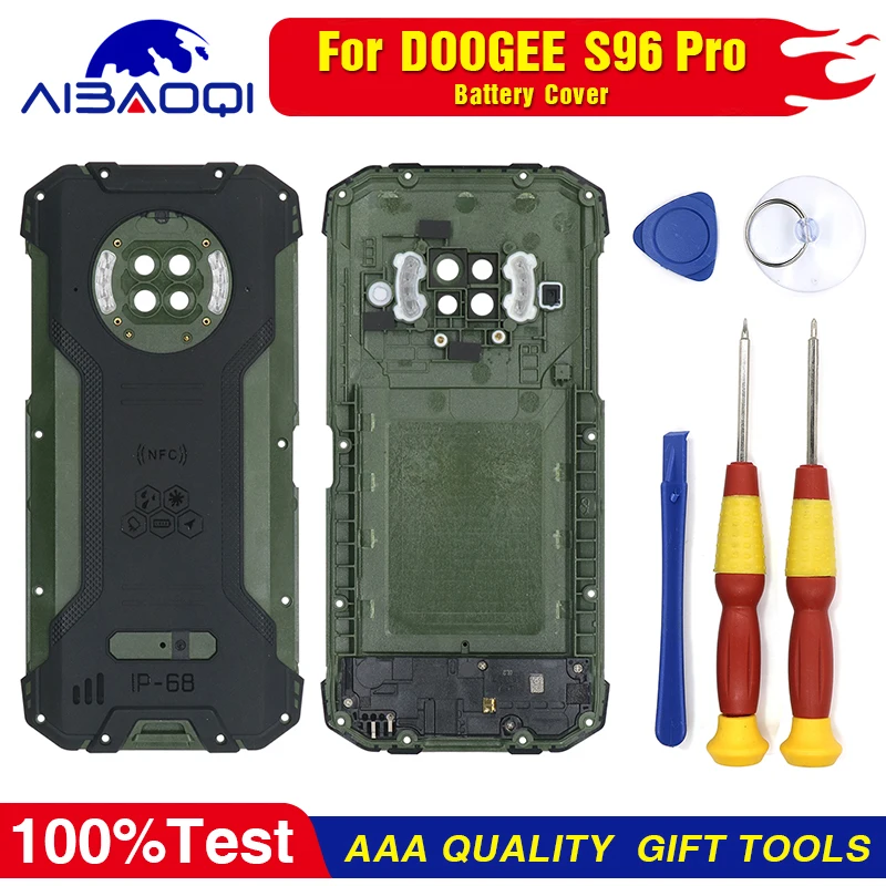 Doogee S96 Pro 배터리 커버 백 커버 교체 부품, 시끄러운 스피커 + 후면 카메라 렌즈 폰용 100% 신제품 오리지널