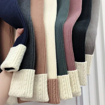 

2020 Ins Autumn Winter Baby Pants Ribbed Knit Pants 1-8 Years Solid Color Ribbed Baby Pants