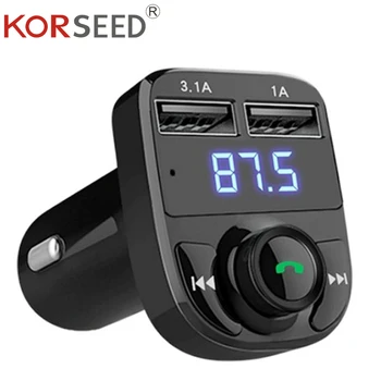 

KORSEED Car FM Transmitter Bluetooth Handsfree MP3 Radio Player Car Kit FM Modulator with 3.1A USB Car Charger For Ipad phone