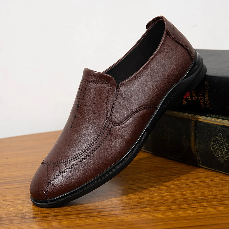 

Fashion Genuine Leather Men Shoes Classic High Quality Men Wedding Dress Shoes Formal Business Oxford Shoes Men 2021