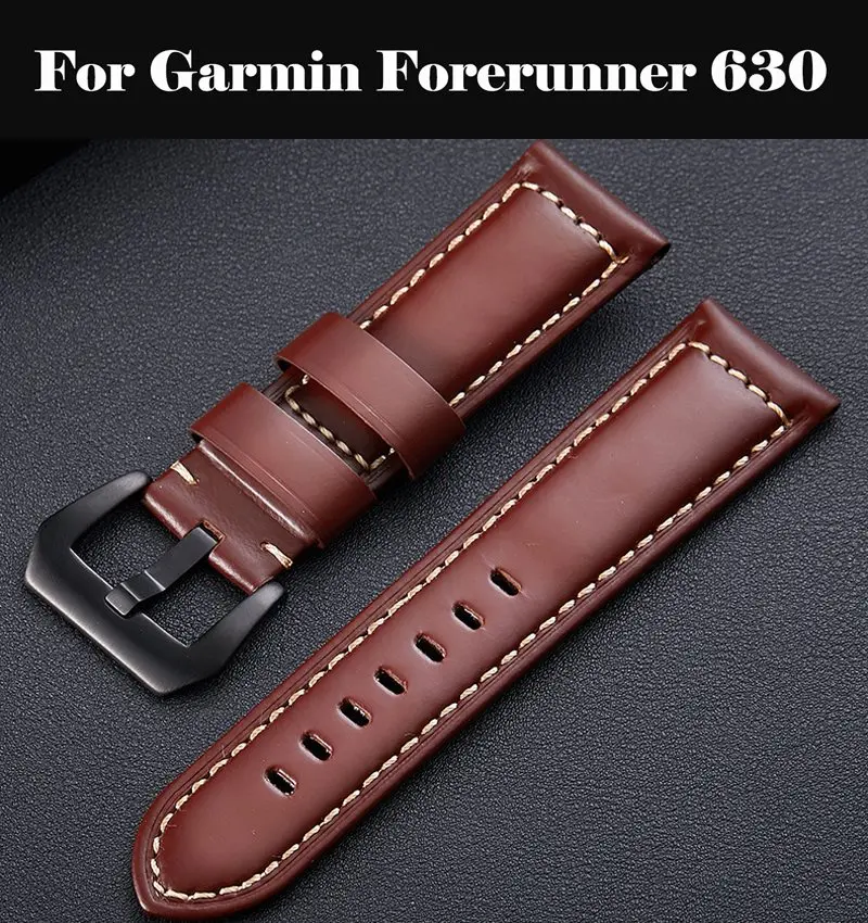 

Watch Band Genuine Leather Straps 10-24mm Watch Accessories High Quality Brown Colors Watchbands For Garmin Forerunner 630