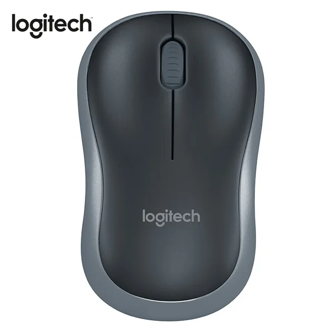 Серый Отремонтированное от производителя: Беспроводная мышь logitech M185 2,4G для ноутбука, компьютера, Мыши с USB нано-приемником - Цвет: Серый