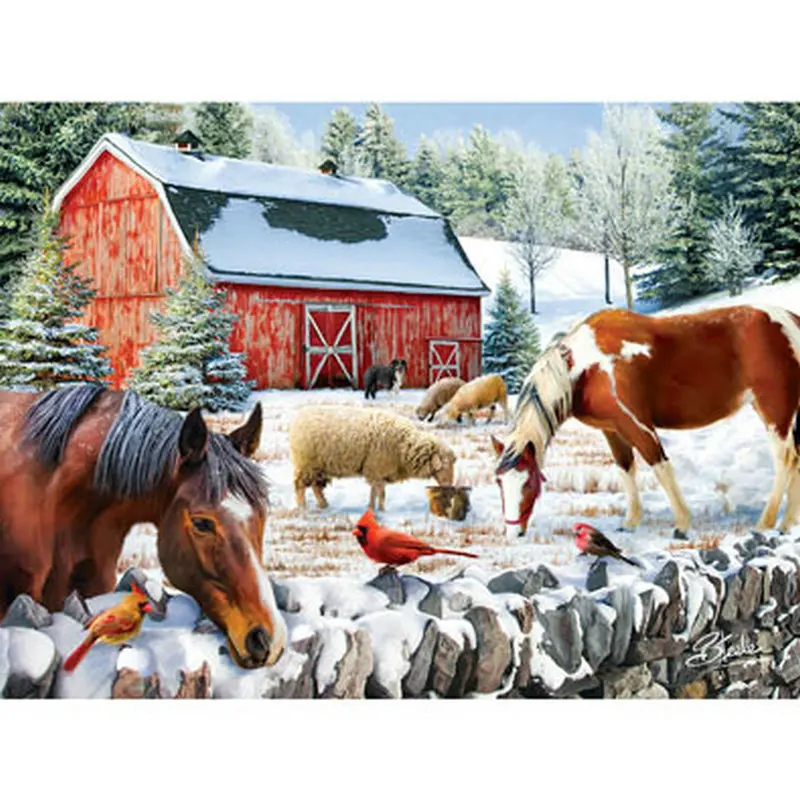 

Full square diamond embroidery Horse and bird home decoration diy 5d diamond painting Cross Stitch rhinestone Mosaic Pattern