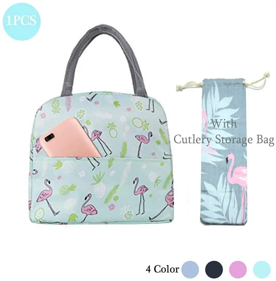 New Baby Food Milk Bottle Storage Insulation Bags Waterproof Oxford Flamingo Bag Lunch Bag Infant Kids Food Warmer Thermal Bag - Color: green with bag